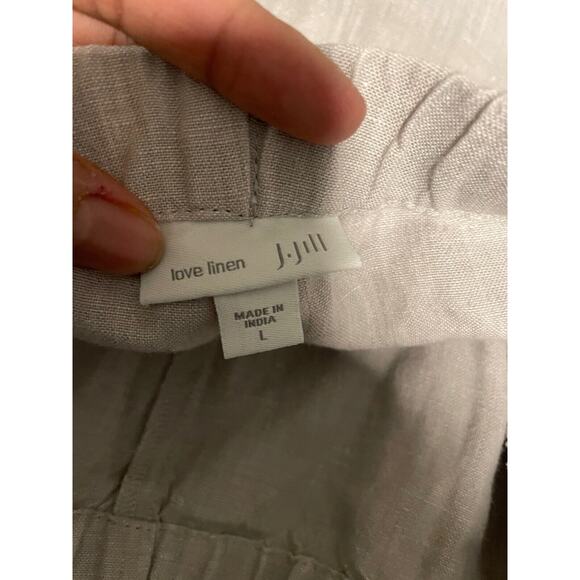 J. Jill Love Linen Womens Pants Large Gray Linen Crop Wide Leg Relaxed Lagenlook - Picture 3 of 7